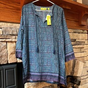 Rock Flower Paper Nisha Navy Tamsna Tunic M NWT